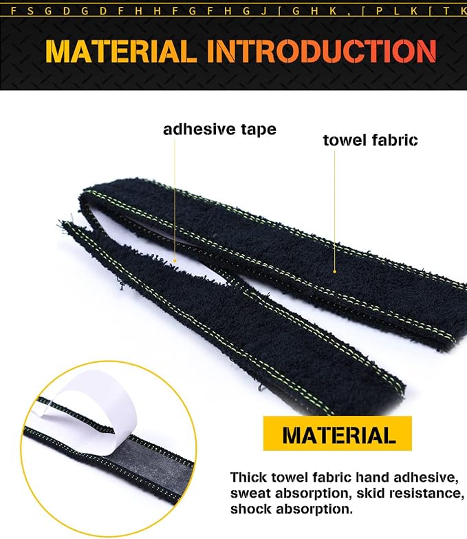 GLL Toweling Racket Overgrip, Super Absorbent Cotton Towel, Skid Resist Absorb Sweat Grip Tape, Handles Protection for Tennis Badminton Racquetball Squash Baseball