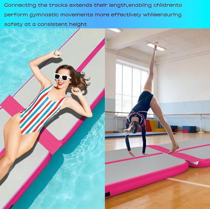 GLANT 3ft/6ft Air Mat Tumble Track Connector Tape for Inflatable Tumbling Gymnastic/Yoga/Camping White（NEW） (40)