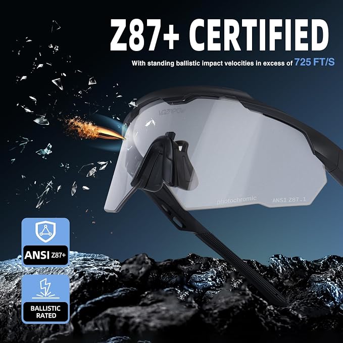 Shooting Glasses Anti Fog with High Definition Lenses, ANSI Z87+ Certified Tactical Safety Glasses for Men Women