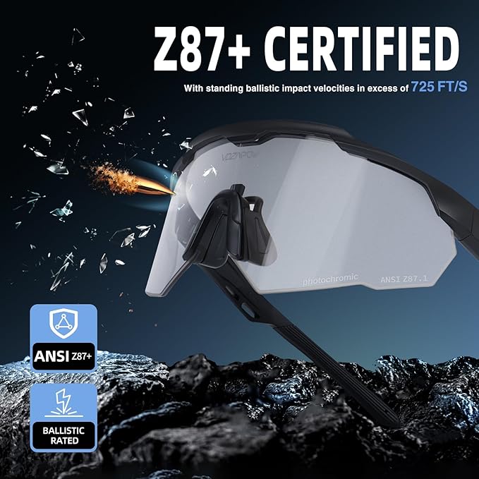 Shooting Glasses Anti Fog with High Definition Lenses, ANSI Z87+ Certified Tactical Safety Glasses for Men Women