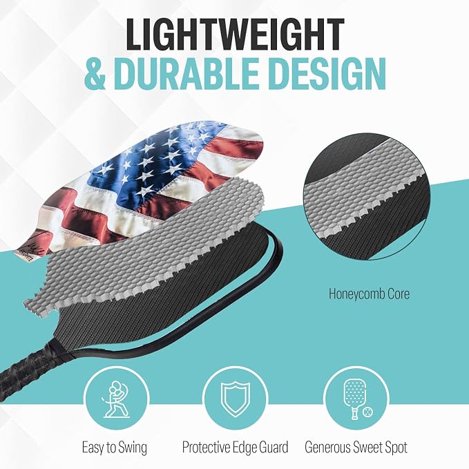 Palms-O-Aces Carbon Fiber Pickleball Paddle – USAPA Approved 16mm T700 Graphite Paddle with Textured Spin Surface | Lightweight Carbon Fiber Pickleball Paddles & Racket | Includes Paddle Cover