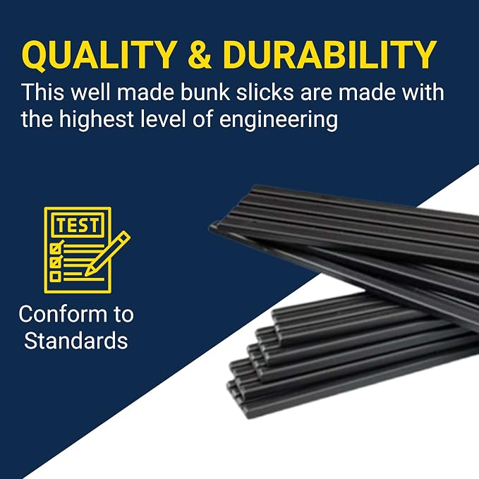TIE Down 86164 Bunk Slicks -3 in. x 16 in. 10 Pieces Black Standard Universal Fitment Direct Bolt-On Easy to Install Fits 2" x 6" and 2" x 4" Bunk Boards USA Made