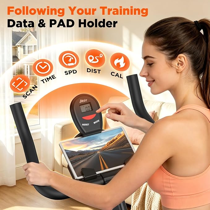 RELIFE REBUILD YOUR LIFE Exercise Bike Stationary for Home Indoor,Cycling Bike with Silent Belt Drive for Home Cardio,Brake Pad Resistance with djustable & Comfort Seat/PAD Holder/LCD Monitor.