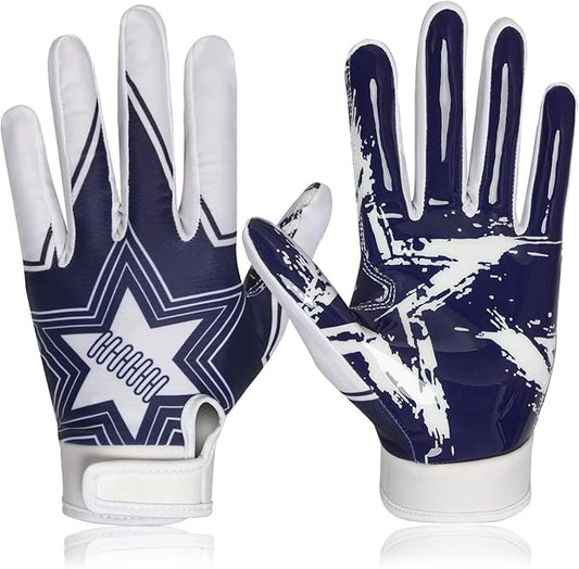 RIGWARL Football Gloves Adult Men, Youth Kids Football Gloves with Super Sticky Grip, Receiver Glove Adult Youth Kids Best Gift for Father‘s Day