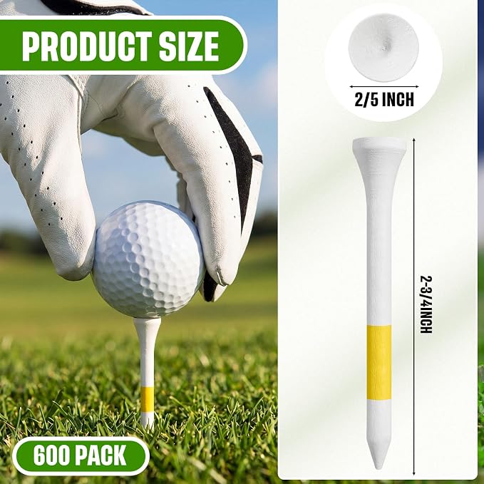 Mudder Golf Tees Bulk Wooden Bamboo Golf Tees Multicolor Wood for Men Balls Accessories
