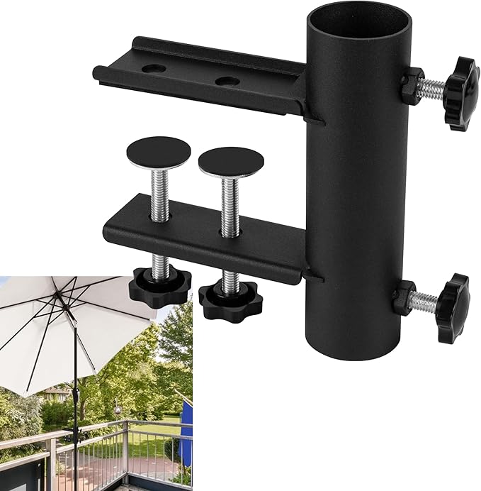 Patio Umbrella Clamp Deck Umbrella Stand Bench Buddy Umbrella Holder Clamp Beach Fishing Umbrella Mount Chair Clamp for Decks,Chairs,Docks,Pontoons,Flagpole,Picnic Tables,Beach Courtyard Balcony