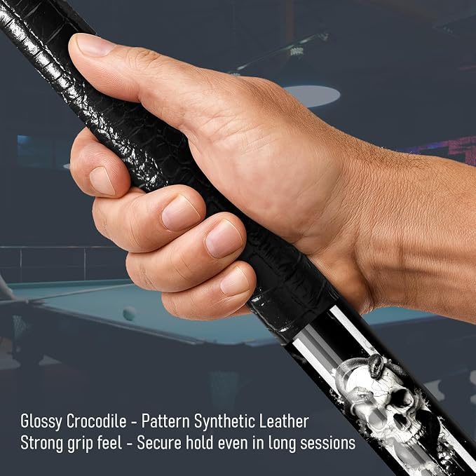 Series, Glass Fiber Pool Cue Stick, Uni-QR, 3/8-10, 5/16-18 Joint, Synthetic Leather Grip, 29" Glassfiber Shaft, 7-Layer Microfiber Tip