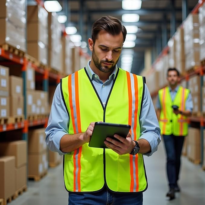 G & F Products High Visibility Reflective Safety Vest, One Size, Machine Washable Work Vest for Jobsite Safety