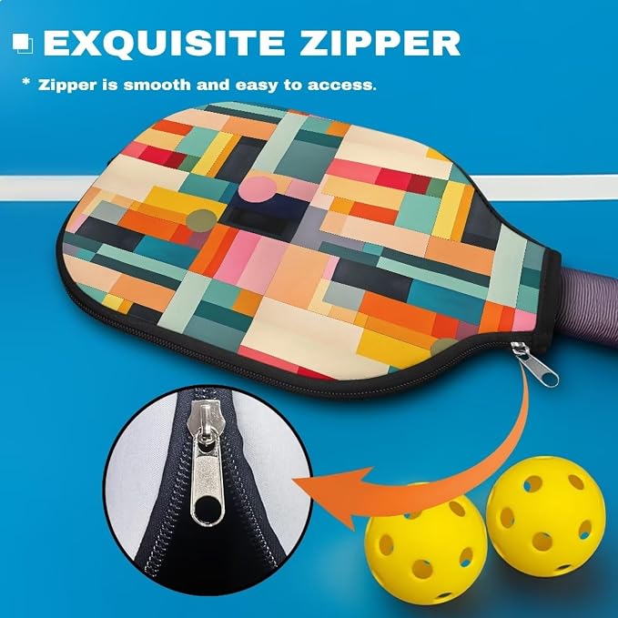 Pickleball Paddle Covers, Fits Standard Pickleball Racquets, Durable Zippered Paddle Cover Universal 8.6 x 11.4Inch