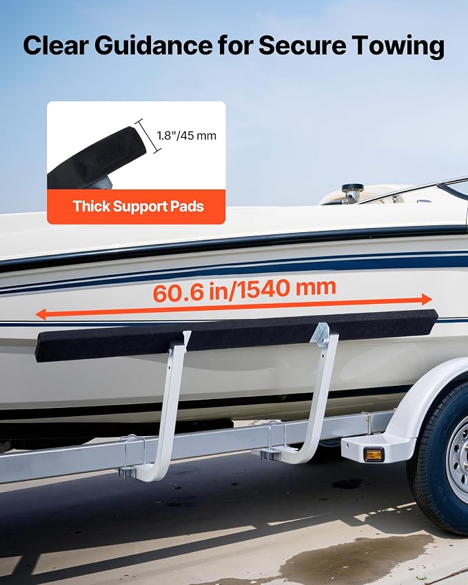 VEVOR Boat Trailer Guide, 16.7"- 60″ Adjustable Design Trailer Guide Poles, 2PCS Trailer Guide-Ons for Ski Boat, Fishing Boat or Sailboat Trailer