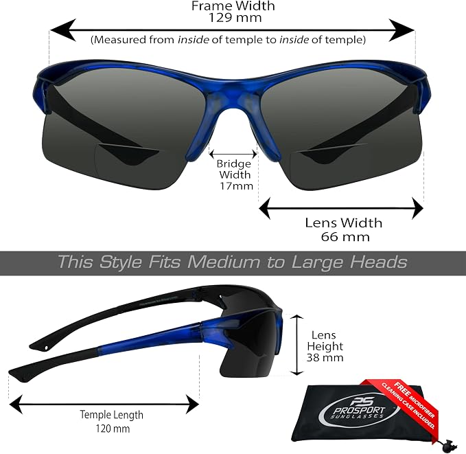 proSPORT BIFOCAL Sunglasses Readers Men Women Sport Cycling Running Fishing Golfing Riding Driving +1.50 to +3.00