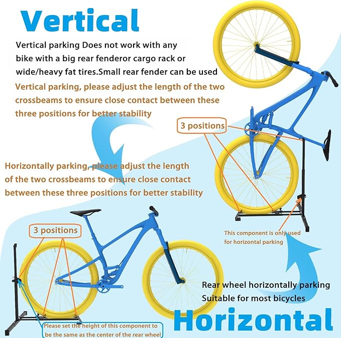 Bike Stand,Vertical Bike Rack Garage,Space-Saving Rack with Adjustable for Garage & Apartment, Bike Storage for Indoor Storage (2 pack)
