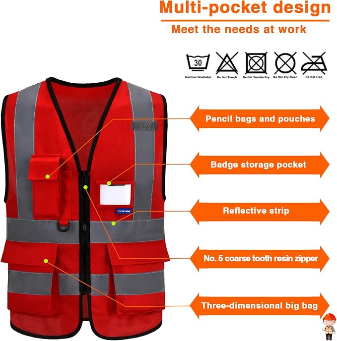 red vest for men safety