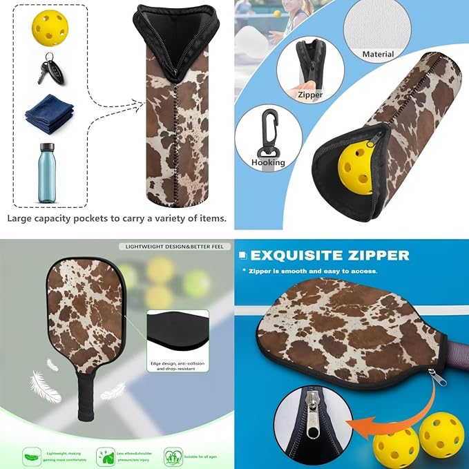 Pickleball Paddles Set 3PCS Pickleball Paddle Case Pickleball Racket Pickleball Bag Ideal for Beginners Gifts