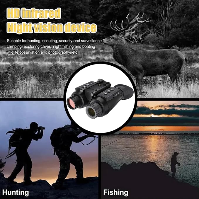 Night Vision Goggles Head Mounted 4K Rechargeable 1312FT Digital Infrared Night Vision Binoculars 8X Digital Zoom Night Vision Scope Can Save Photos/Videos,Lncluding 32GB SD Card (Basic)