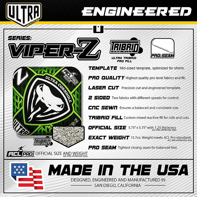 Bags Viper-Z Cornhole Bag Set - ACL Approved
