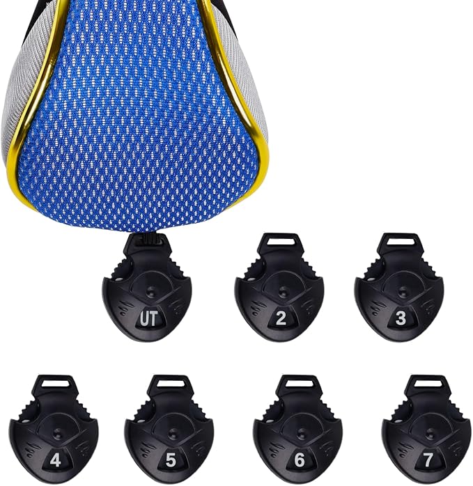 Andux 4Pcs/Set Gold Golf Hybrids Club Head Covers with Dial No. Tag MT/HY12