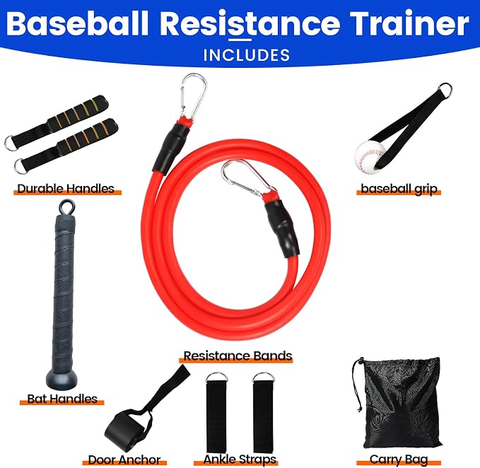 Davllin Baseball Resistance Trainer,Training Aid for Baseball Softball Pitchers,Interchangeable Grips to Build Arm Strength,Arm Bands for Baseball Players,Baseball Throwing Trainer,Great to Warm-Up
