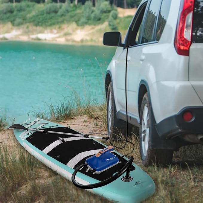 Electric Paddle Board Pump, 20PSI SUP Air Pump with Inflation & Deflation Functions & 12V DC Car Connector, Portable Quick Inflator for Inflatable Paddleboard, Kayaks, Boats and Air Mattresses
