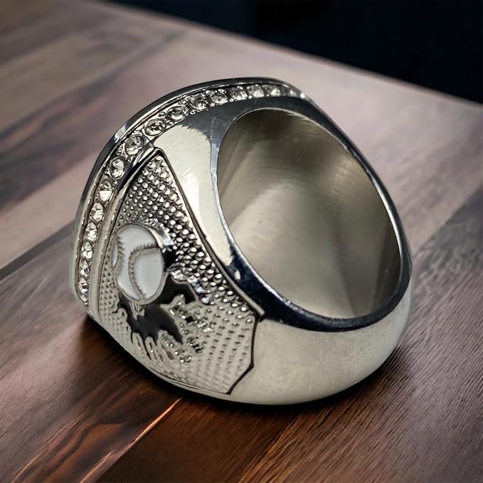 Legacy Rings 1 or 12 Pack Softball Baseball Championship Trophy Ring Tournament Champions or Finalists Silver-Tone Clear