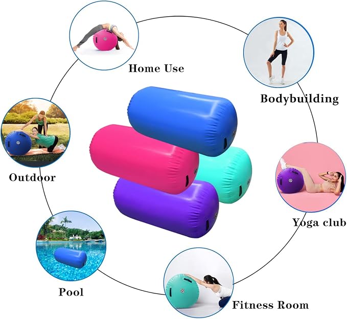 GLANT Air Mat Tumble Track AirSpot - Gymnastics Training Springboard - Round Inflatable Springboard