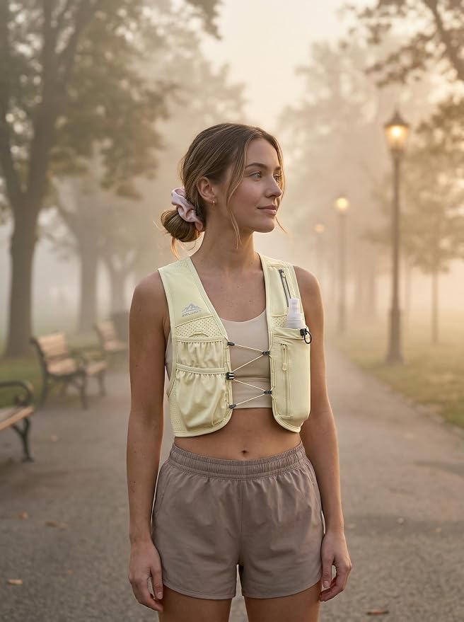 Zelvot Running Vest for Women Men, USA Original Patent, Adjustable Chest Straps Running Hydration Vest with 500ml Soft Flask, Lightweight Reflective Hydration Backpack for Marathon