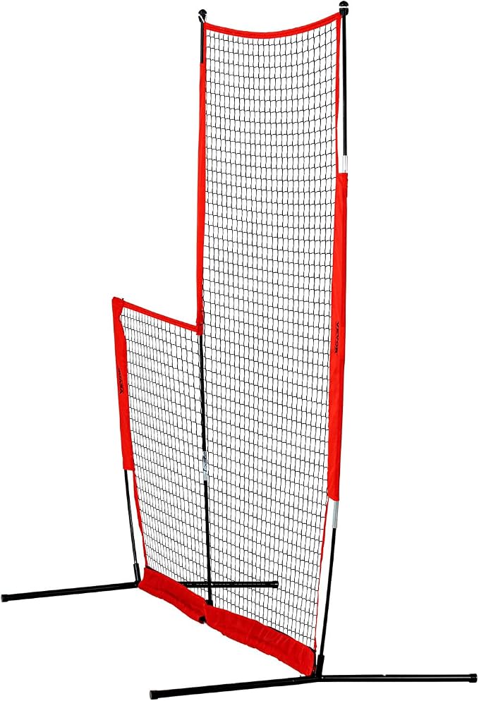 VEVOR Batting Screen - Baseball & Softball Protector with Carry Bag & Ground Stakes, Pitching Net for Pitchers Protection