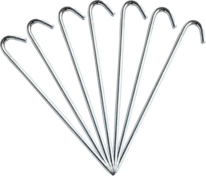 Steel Tent Stakes Heavy Duty Ground Stake, Metal Stakes to Anchor Outdoor Camping Canopy, Fence, Garden Tent Accessories, 5/6" Diameter x 10" Length, 50 Pack