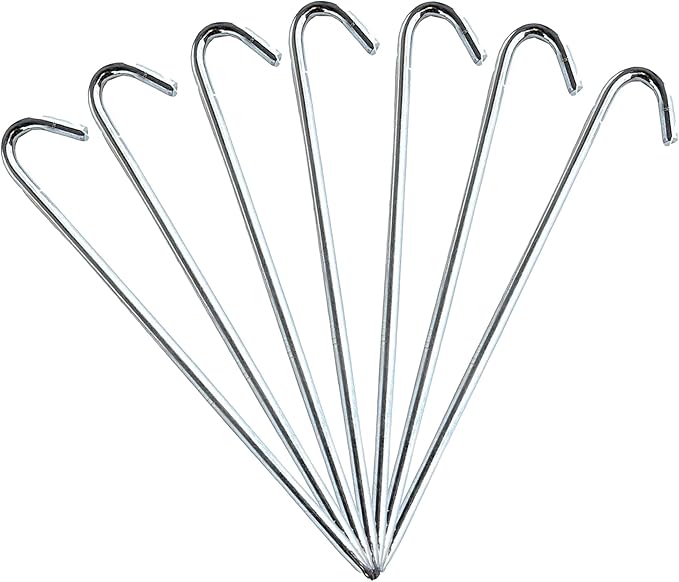 Steel Tent Stakes Heavy Duty Ground Stake, Metal Stakes to Anchor Outdoor Camping Canopy, Fence, Garden Tent Accessories, 5/6" Diameter x 10" Length, 100 Pack