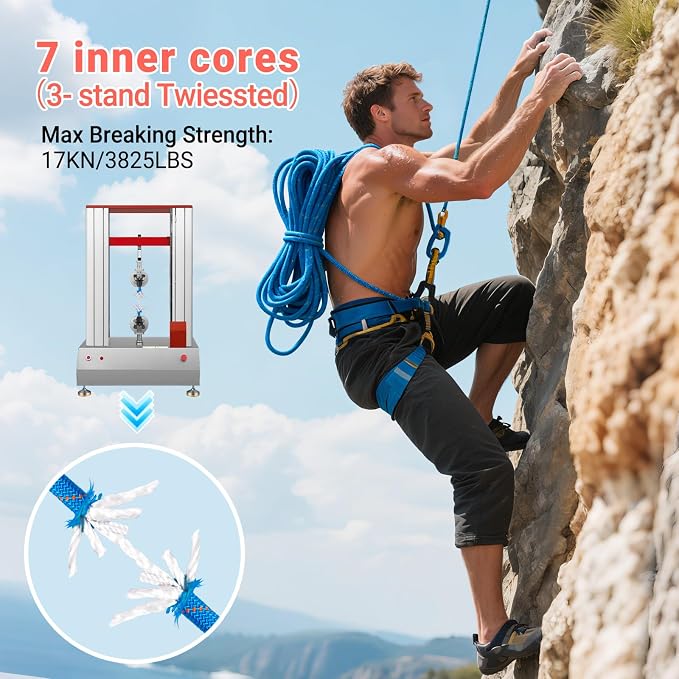 10mm/12.7mm Arborist Rope,3825lbs-9000lbs Double Braided Arborist Bull Rope for Tree Rigging & Pulling,Heavy Duty Rope for Tree Work,Rappelling, Swing Sailing Hiking Camping