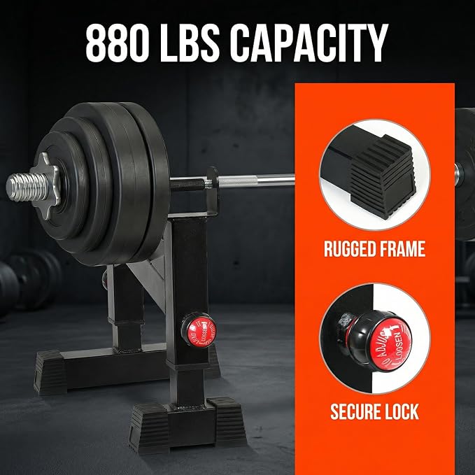 Deadlift Sling Rack, Deadlift Platform Barbell Elevation Stand with 5-Level Height Adjustment for Home Gym Weightlifting, 880 lbs Capacity