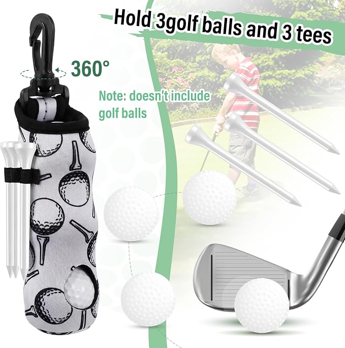Liliful 12 Pcs Golf Accessories Kit, Include Golf Ball Bag with Hook Towel Tees Magnetic Ball Marker Divot Tool Cleaner Brush for Women Man Gifts