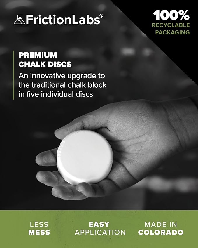 Friction Labs Bundle - Includes 2.2 oz Magic Chalk Ball + 5 Individual Gym Chalk Discs - Ideal for Rock Climbing, Bouldering, Weightlifting, Gymnastics, and Indoor or Outdoor Training
