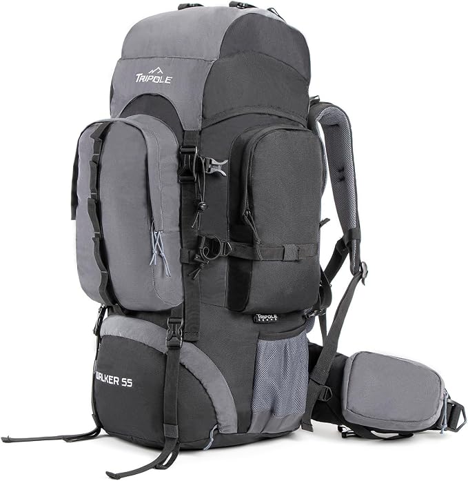 Tripole Walker 65 Litres Rucksack | Internal Frame With Metal Rod | Rain Cover | Bottom Opening | Laptop Section