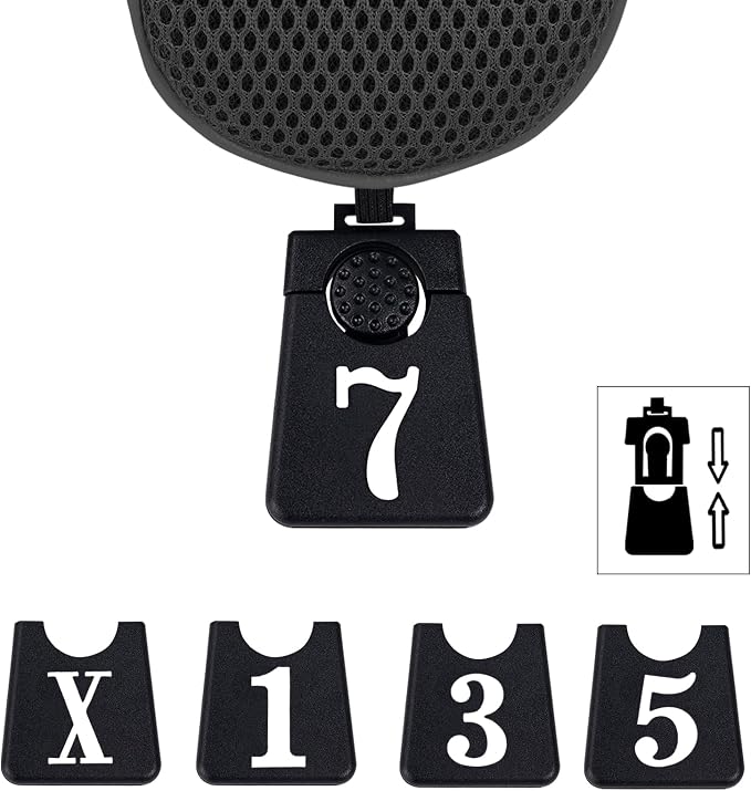 Andux 5pcs/Set Mesh Golf 460cc Driver Fairway Wood Club Head Covers Long Neck with No. Tags