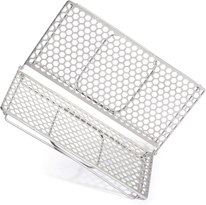 Vargo Titanium Bifold Foldable Campfire Grill - Portable Titanium Grill Surface with Legs - 60+ Square Inch Cooking Surface for Backpackers and Campers