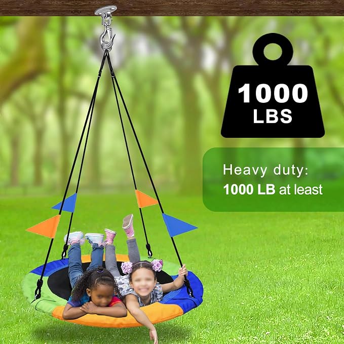 SELEWARE Heavy Duty 1000LB Capacity Stainless Steel Ceiling Swing Mount 360 Swivel Swing Hooks for Aerial Yoga Hammock Chairs Porch Swing Punching Bags