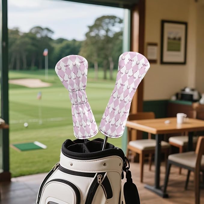 Rnyleeg Golf Club Head Covers for Women Driver Head Cover Leather Fairway Wood Headcover Hybrid Headcovers for Golf Clubs