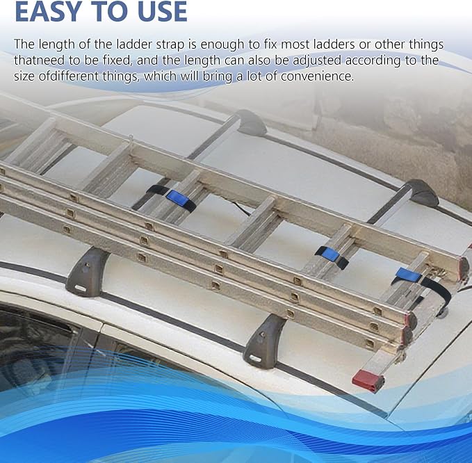 Ladder Rack Tie Down Straps Reusable Straps Adjustable with Nylon Hook and Loop for Ladder RV Truck or Boat 33''x 2’' Pack 8