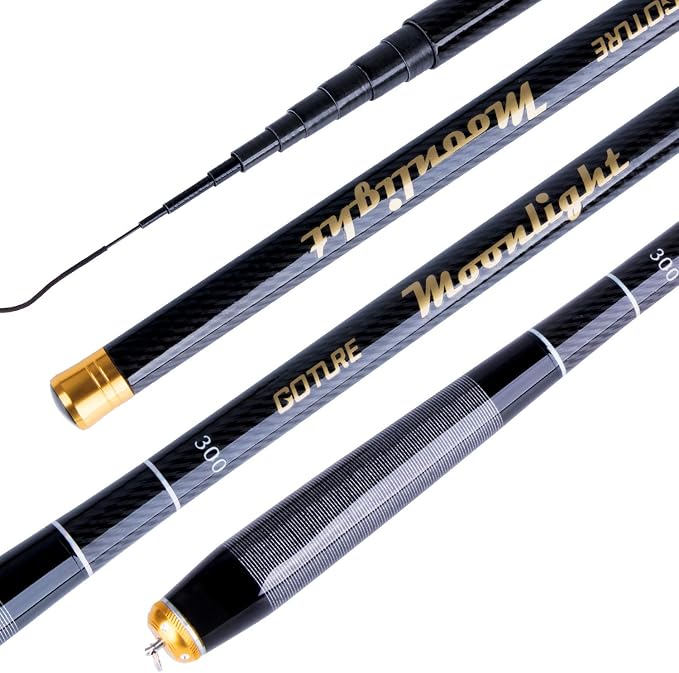 Goture Telescopic Tenkara Fishing RodPortable Hand Fishing Poles 12-24Ft | Reinforced ultralight blank resists cracking on hard runs; ideal all-round length for stream, pond & lake bank fishing