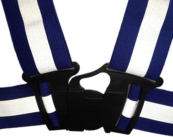 ZOJO Reflective Vest | Lightweight, Adjustable & Elastic | Safety & High Visibility for Running, Jogging, Walking,Cycling | Fits Outdoor Clothing (Pack of 10, Neon Blue)