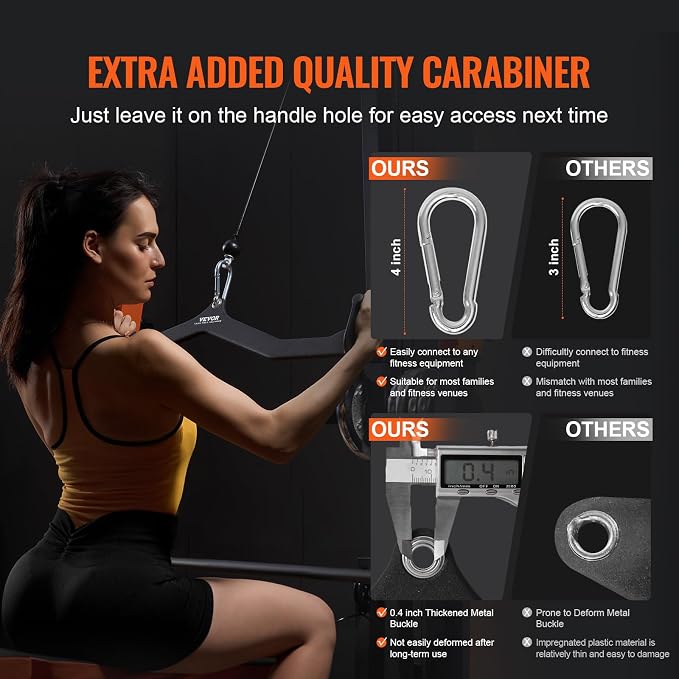 VEVOR LAT Pulldown Attachments, Cable Machine Rowing T-bar V-bar Tricep Pull Down Bar, Back Strength Training Rubber Coated Handle Grip, Bicep Curl Tricep LAT Pulldown Bar for Home Gym Fitness