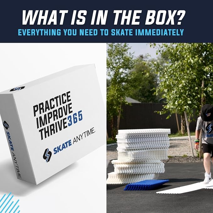 Skate Anytime - Synthetic Ice for Hockey - Skateable Artificial Ice Tiles - Backyard Ice Rink - Expandable
