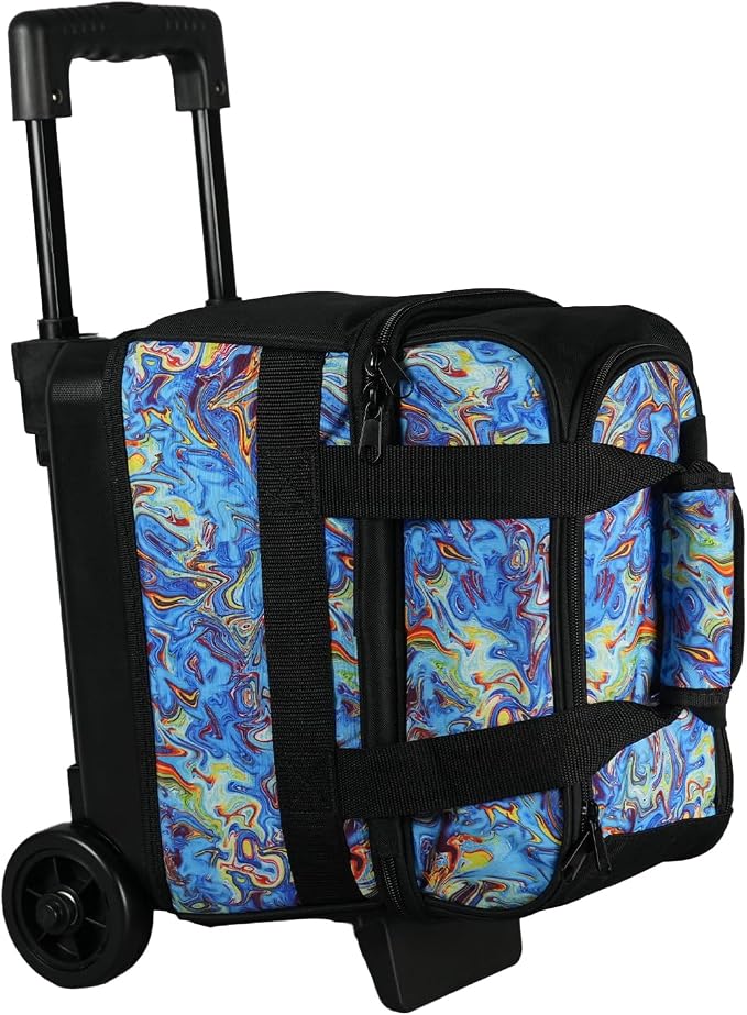 ELITE Basic Single Roller Bowling Ball Bag | Multiple Colors | Fits Up to Size 10.5 Shoes | Compact Design | Bowling Bags With Wheels