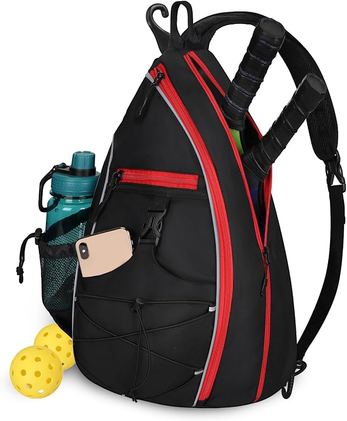 Goloni Pickleball Sling Bag for Men Women, Lightweight Pickleball Backpack with Fence Hook