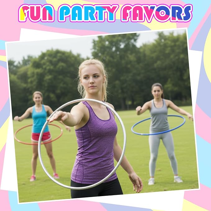 Syhood Glitter Plastic Exercise Hoop Fitness Hoop Adults Exercise Rings Fitness Circles for Party, Sports, Pilates, Playing, Weight Loss Accessories