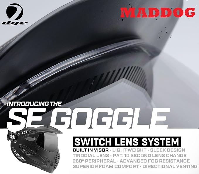 Maddog Dye SE Special Edition Paintball Mask Goggle System | Replaceable SLS Thermal Dual-Pane Anti Fog Lens | Adjustable Full-Face Safety Certified Protection