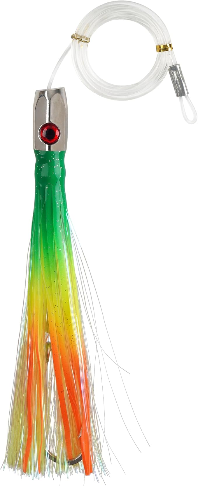 Trolling Lures Saltwater for Tuna Mahi Marlin Wahoo Dolphin Shark Offshore Trolling Baits with Squid Skirt Big Game Fishing Lures Deep Sea Squid Skirts Rig 6/9 inch