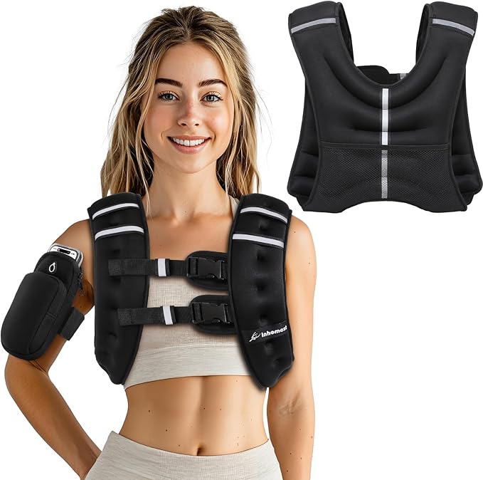 Weighted Vest Weight Vest for Men Women Kids Weights Included with Reflective Stripe, Body Weight Vests Adjustable for Running, Workout, Jogging, Walking