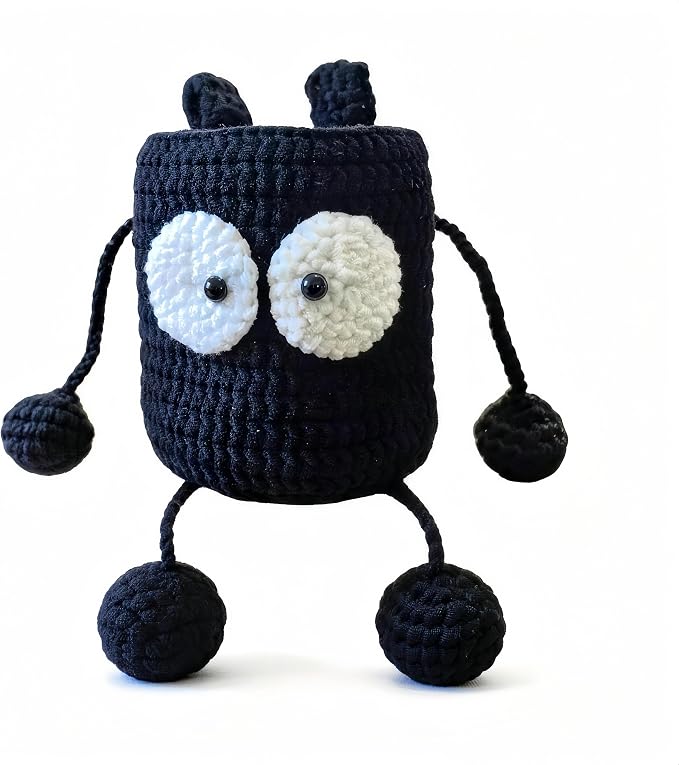 Handmade Crochet Rock Climbing Chalk Bag, Fun Plush Animal Chalk Pouch with Drawstring, Adjustable Waist Belt for Indoor Outdoor Bouldering Sport Climbing